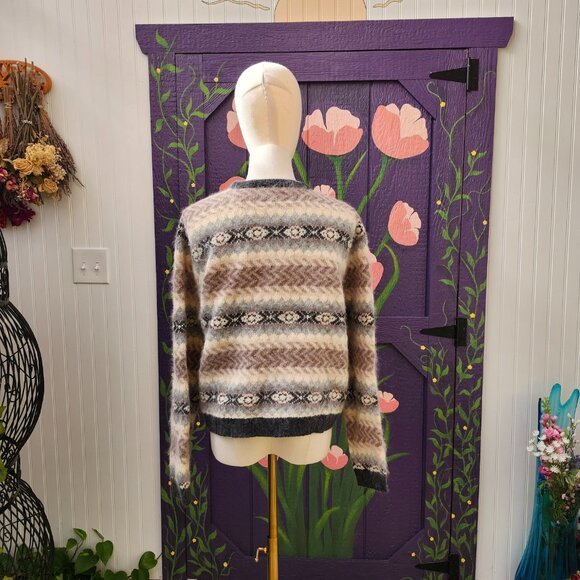 Vintage Valerie Stevens Furblend Angora & Lambswool Button Up Cardigan Sweater - Picture 4 of 15